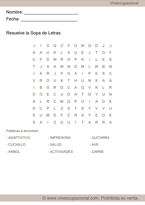 Una práctica sopas de letras.